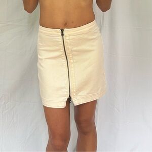 Free people cream zip ip miniskirt